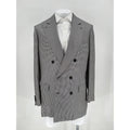 Brioni Blue & White Houndstooth 100% Silk DB Sport Coat - Size 54IT (44US)