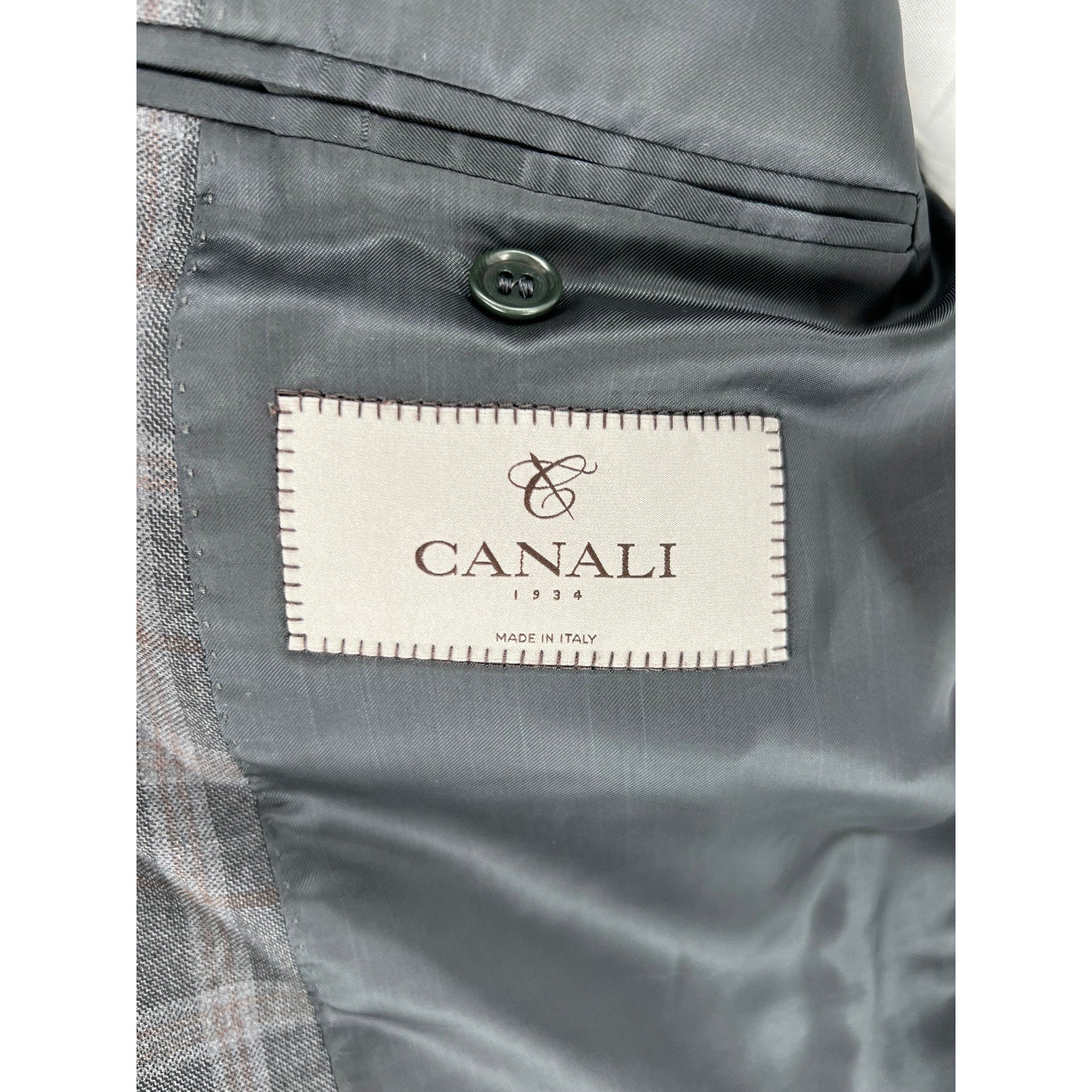 Canali Gey & Brown Plaid Sport Coat 56R (44R US)