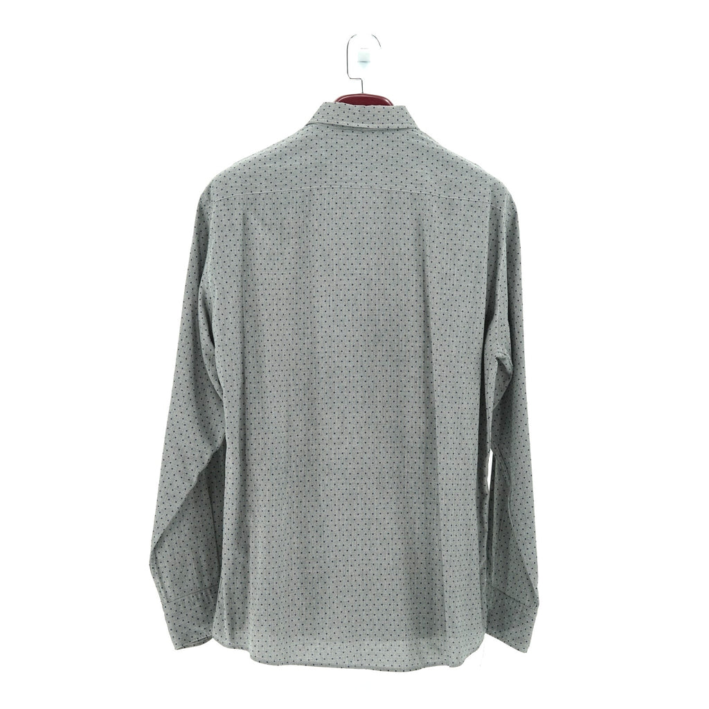 Zegna Grey-Blue Polka Dot Pattern Dress Shirt - Size XXL