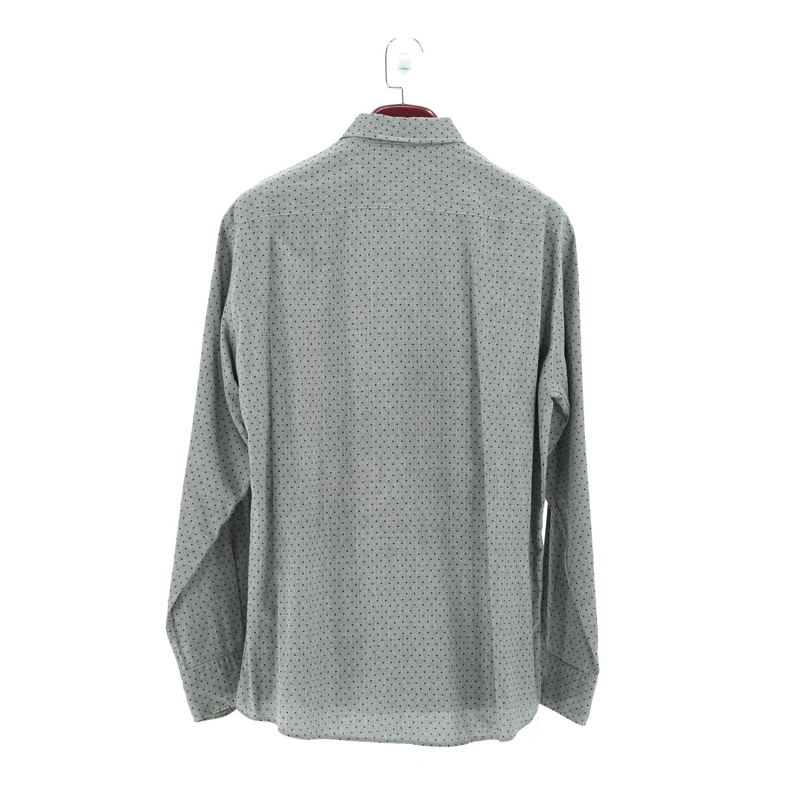Zegna Grey-Blue Polka Dot Pattern Dress Shirt - Size XXL