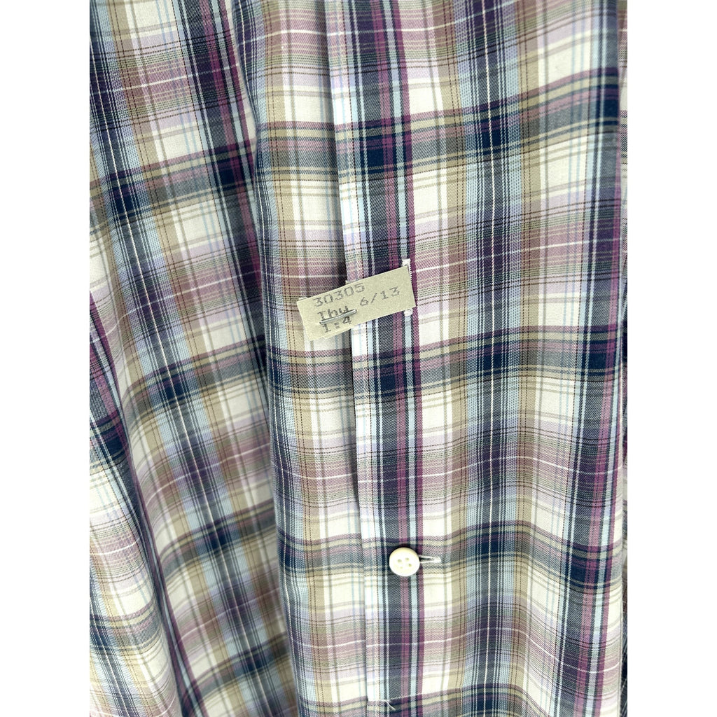 Peter Millar Purple-Blue-Brown 100% Cotton Dress Shirt - Size L