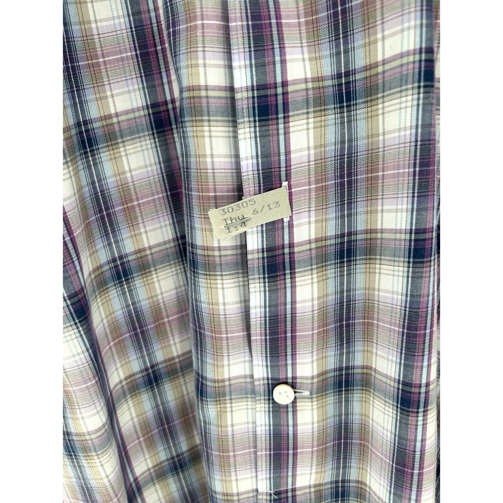 Peter Millar Purple-Blue-Brown 100% Cotton Dress Shirt - Size L