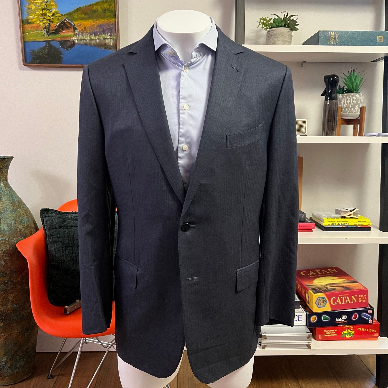 Ermenegildo Zegna “Mila” Suit in Blue Trofeo 600 - Size 44L