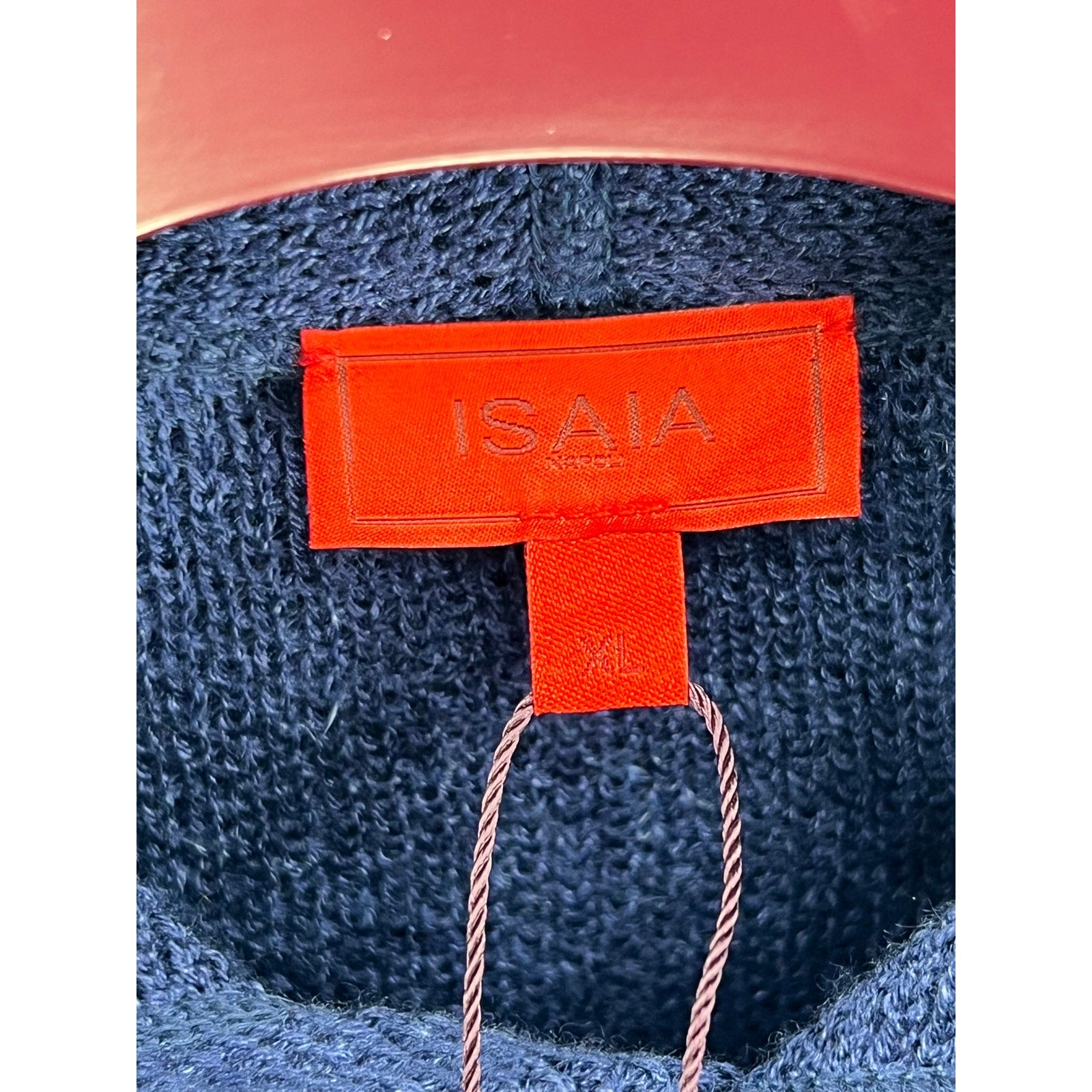 ISAIA Blue Woven Hooded Sweatshirt - Size XL (IT)