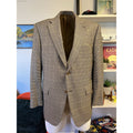 Canali Beige Silk-Blend Glen-Check Sport Coat - 46R