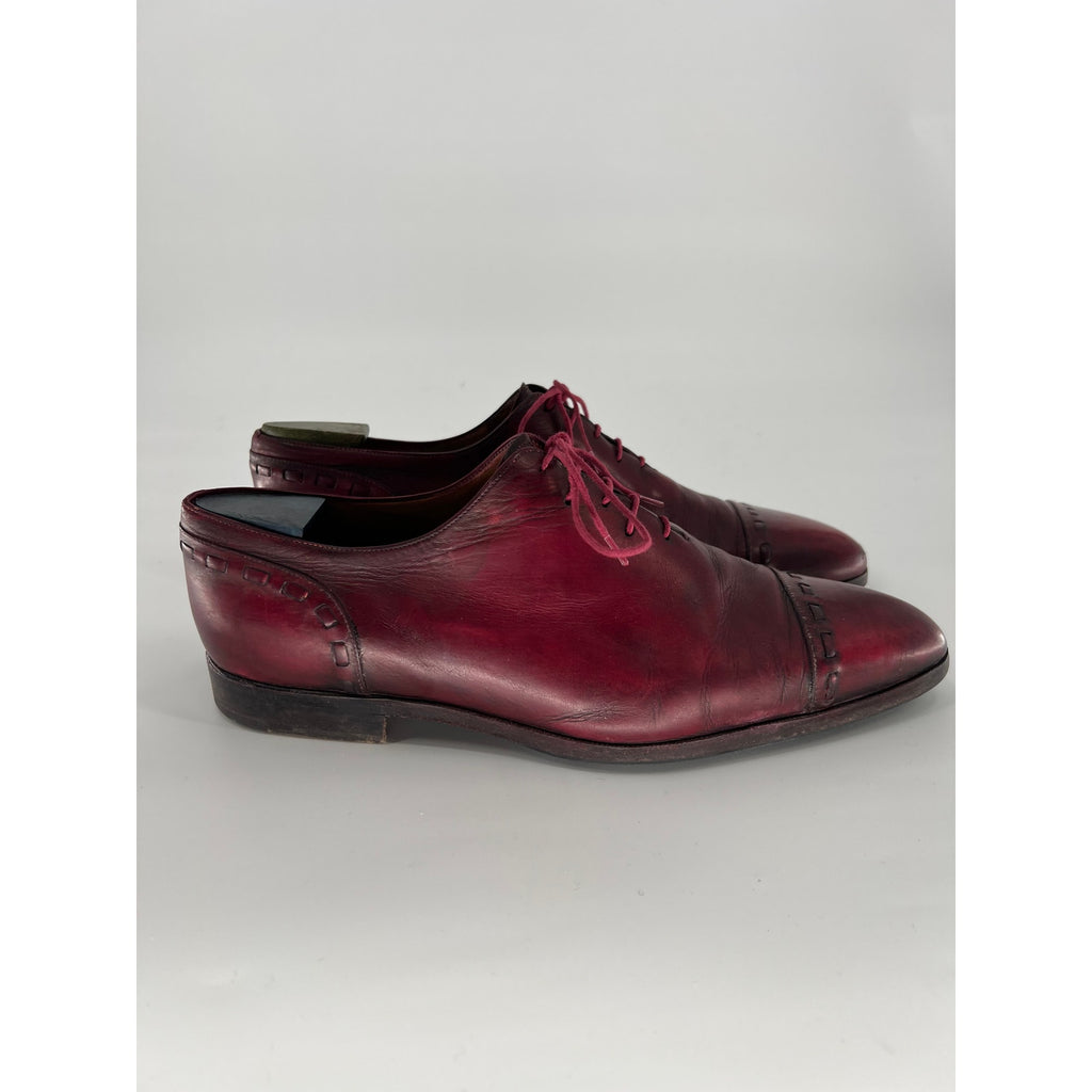 Berluti Oxblood Red Cap-Toe Oxfords - UK 11.5