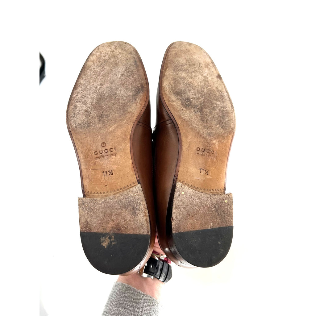 Gucci Betis Glamour Bamboo Bit Loafers in Saddle - Size 11.5