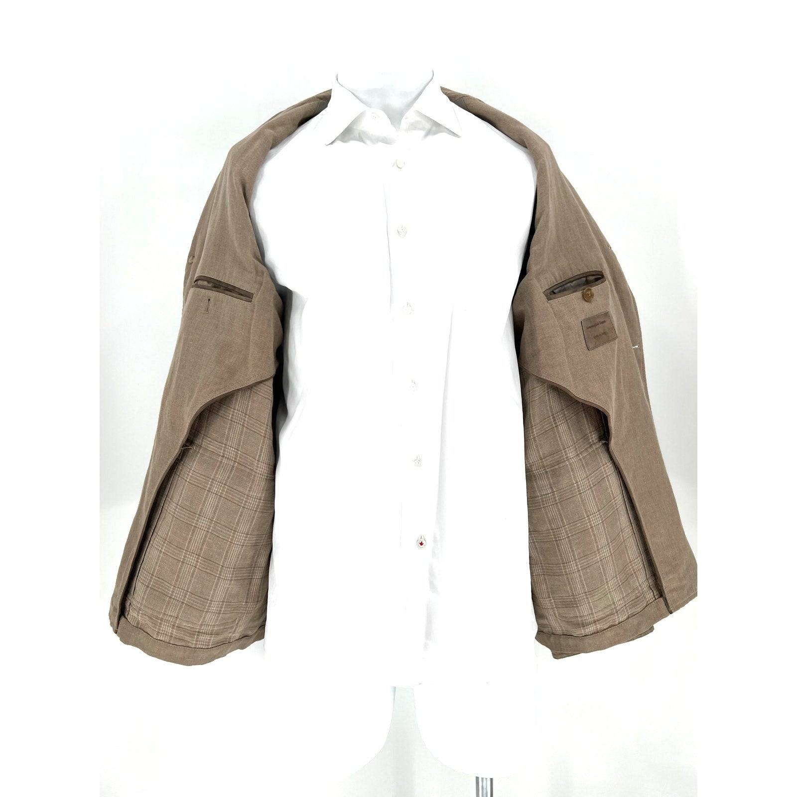 Ermenegildo Zegna Beige Safari Jacket in Linen/Cashmere/Silk - Size 56 EU/US XL