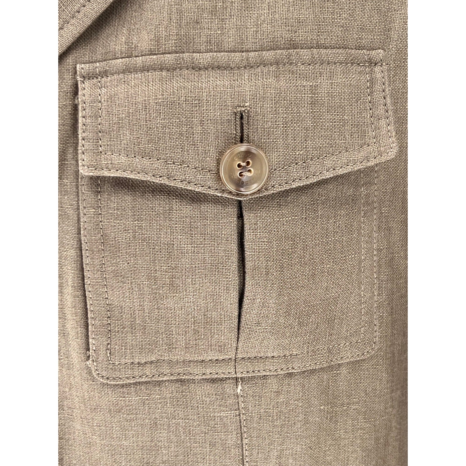 Ermenegildo Zegna Beige Safari Jacket in Linen/Cashmere/Silk - Size 56 EU/US XL