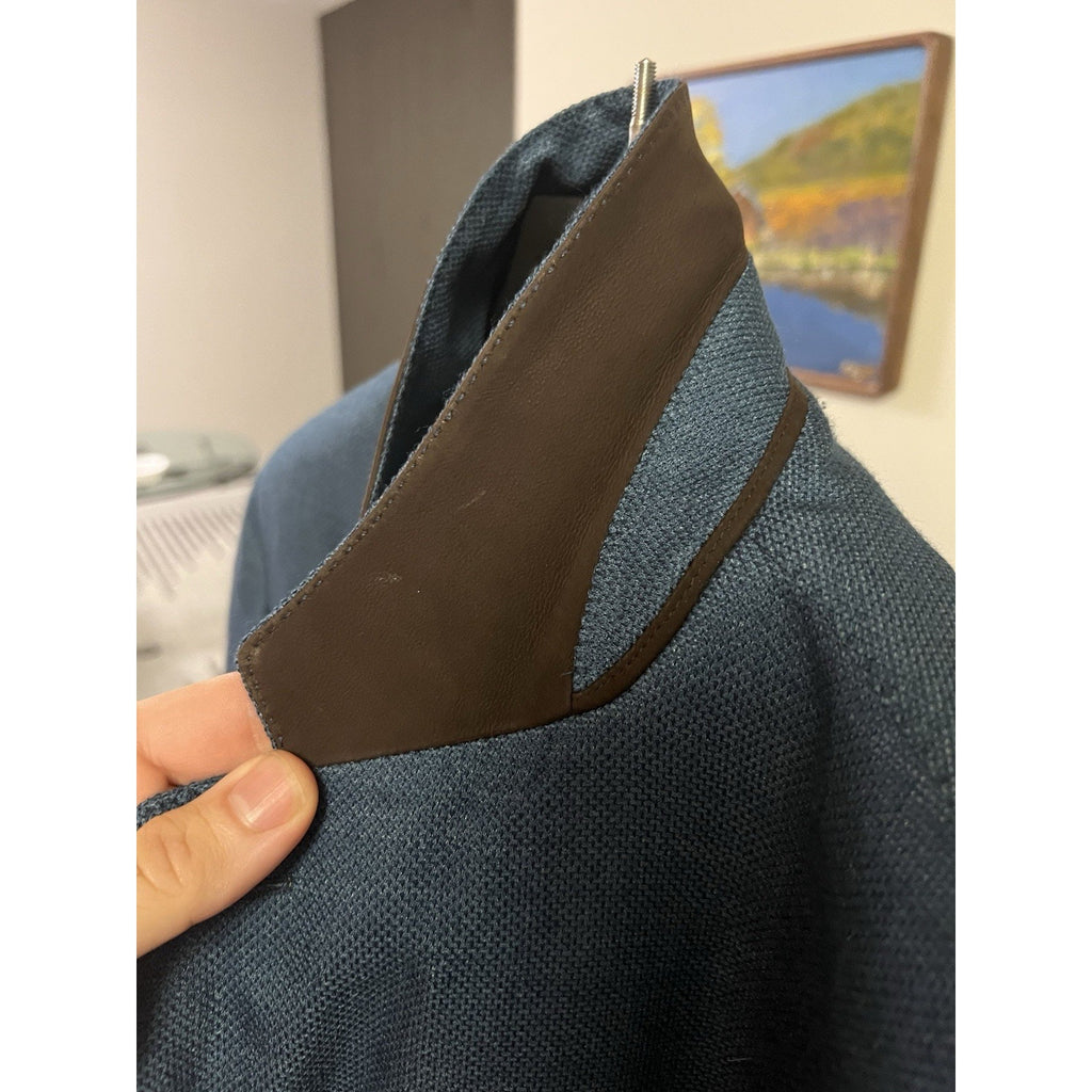 STUNNING Ermenegildo Zegna Blue Silk Blend Hopsack Sport Coat - Size 56eu/44eu