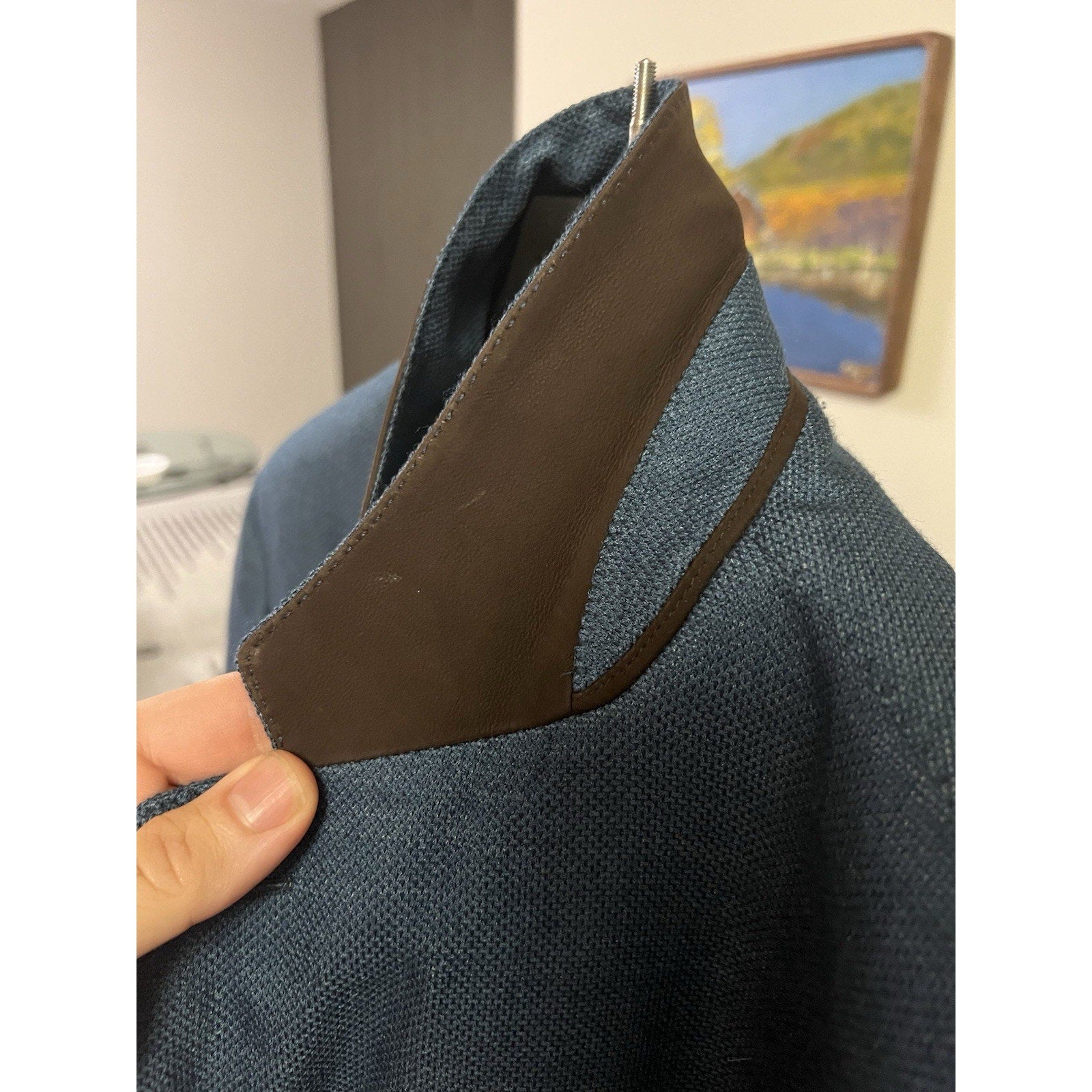 STUNNING Ermenegildo Zegna Blue Silk Blend Hopsack Sport Coat - Size 56eu/44eu