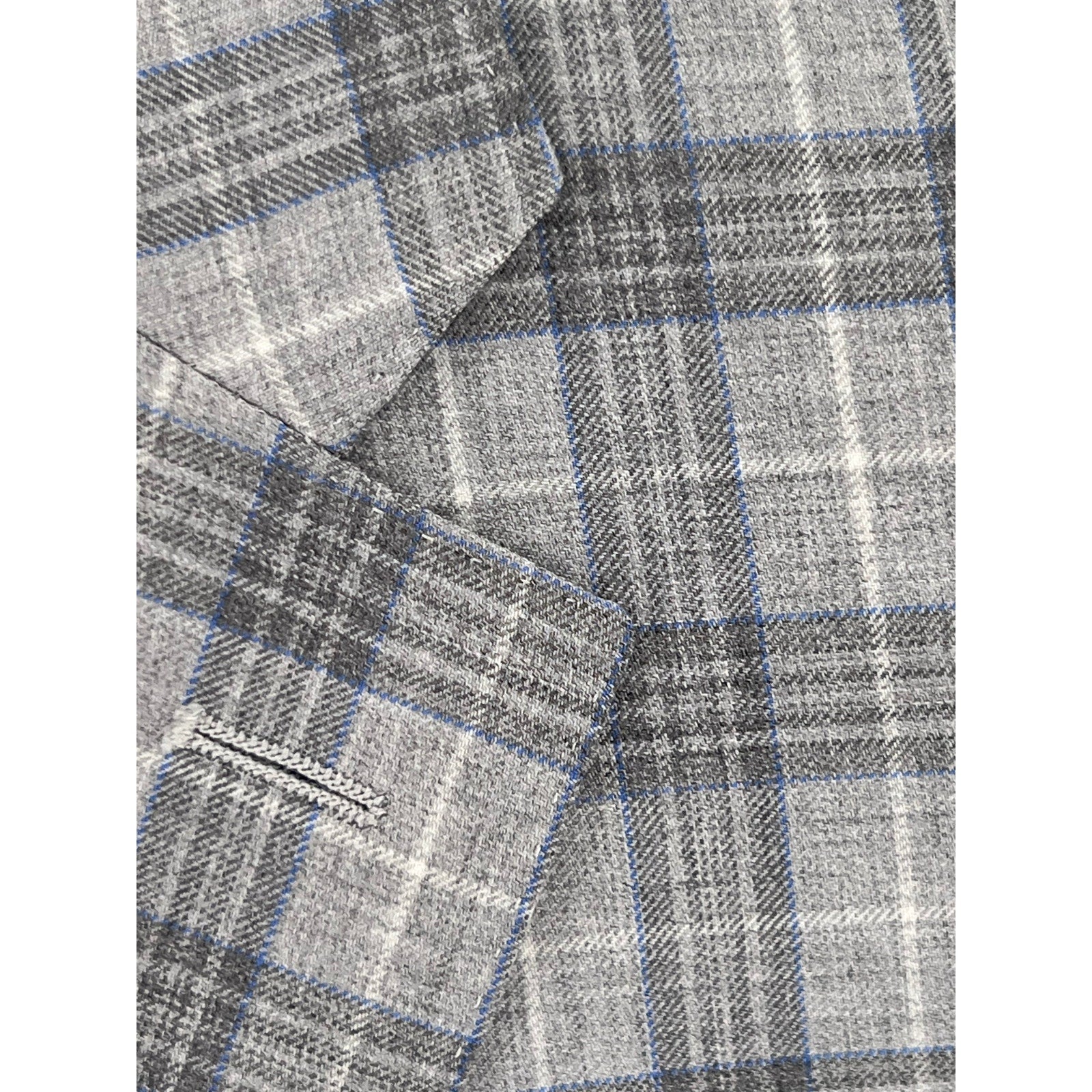Canali Grey & Blue Glen Plaid Wool Sport Coat - Size 54IT (44US)