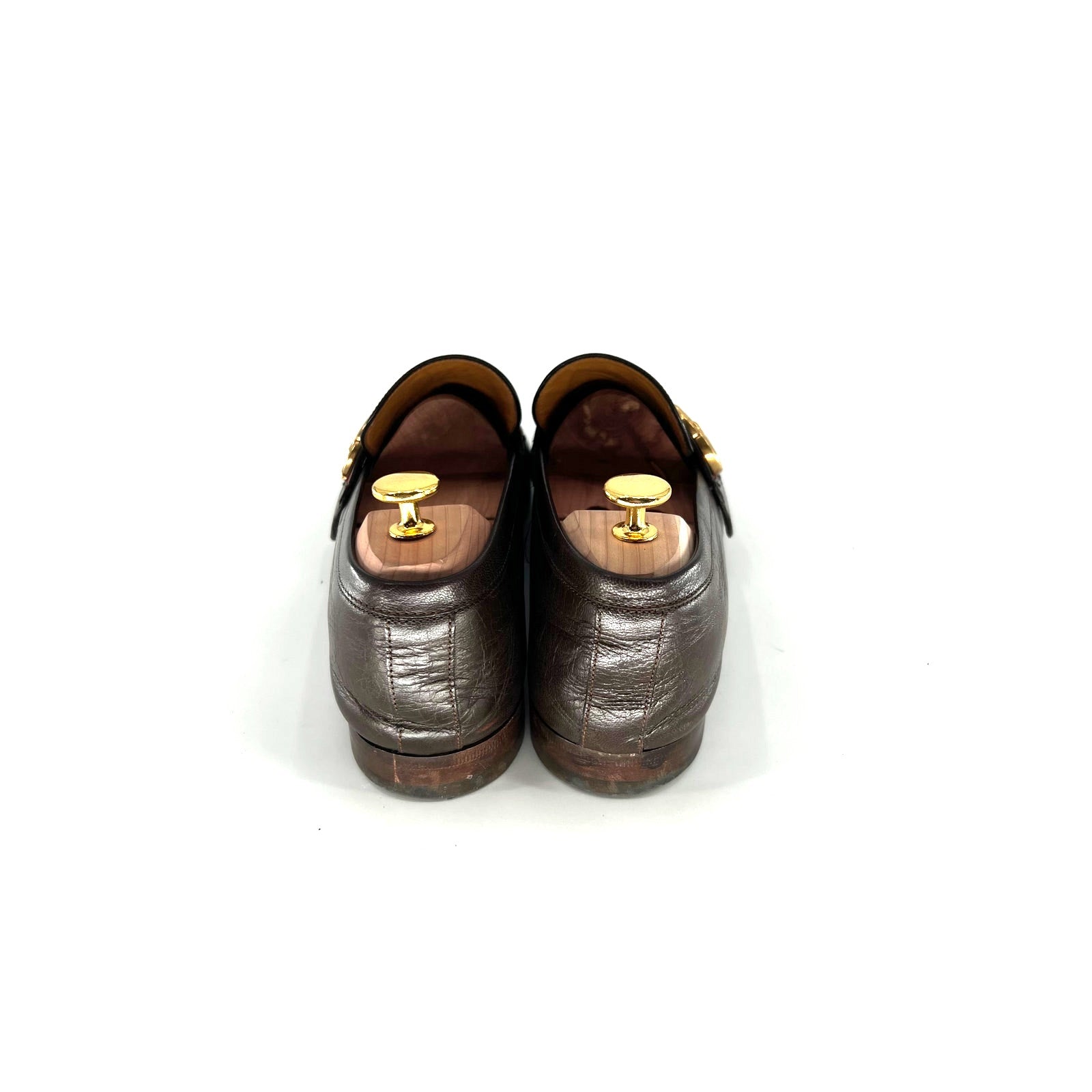 Gucci Donnie Loafers in Dark Brown Leather with Web Stripe – Size 12