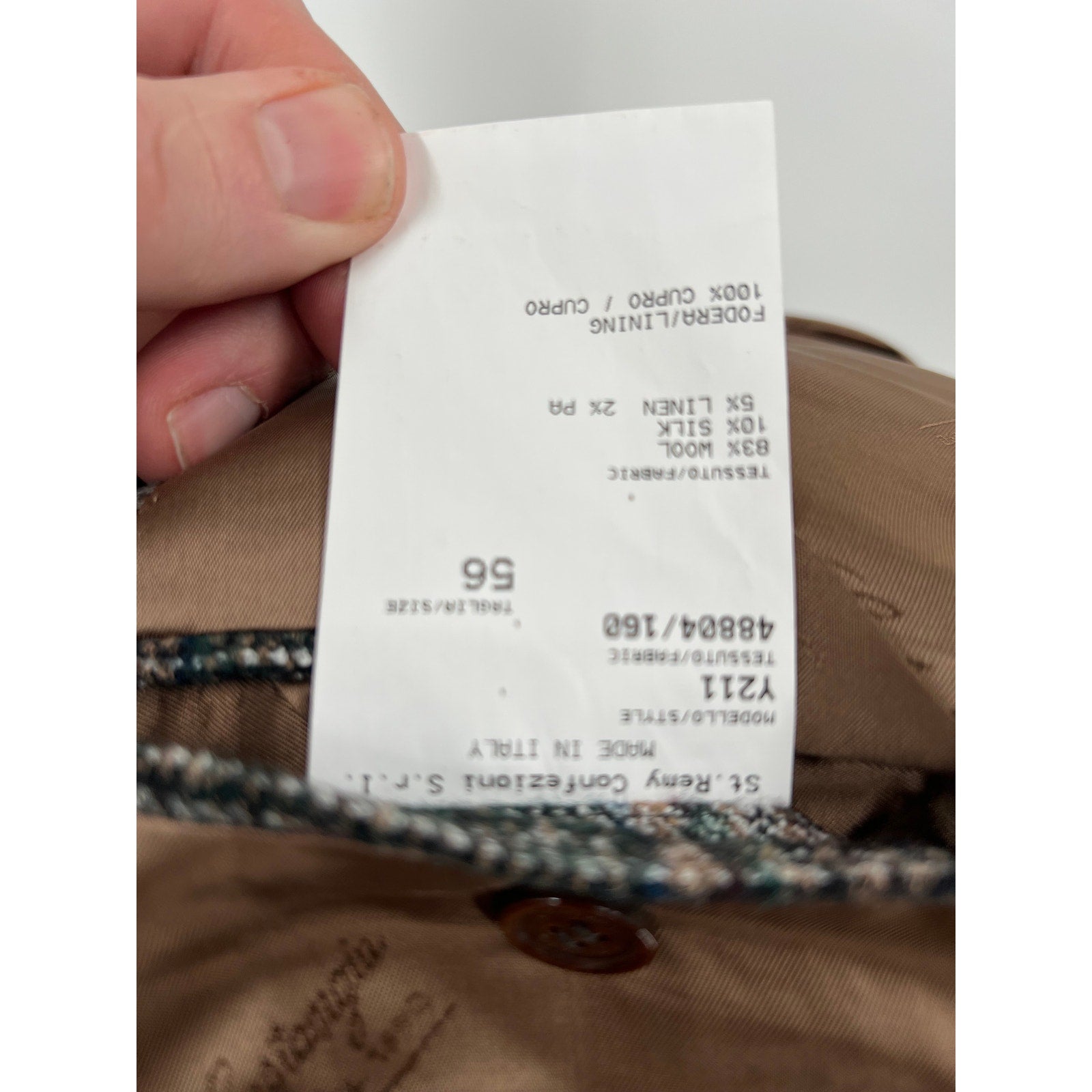 Sartoria Castangia Green/Brown Wool Check Sport Coat – 56 EU / 44 US