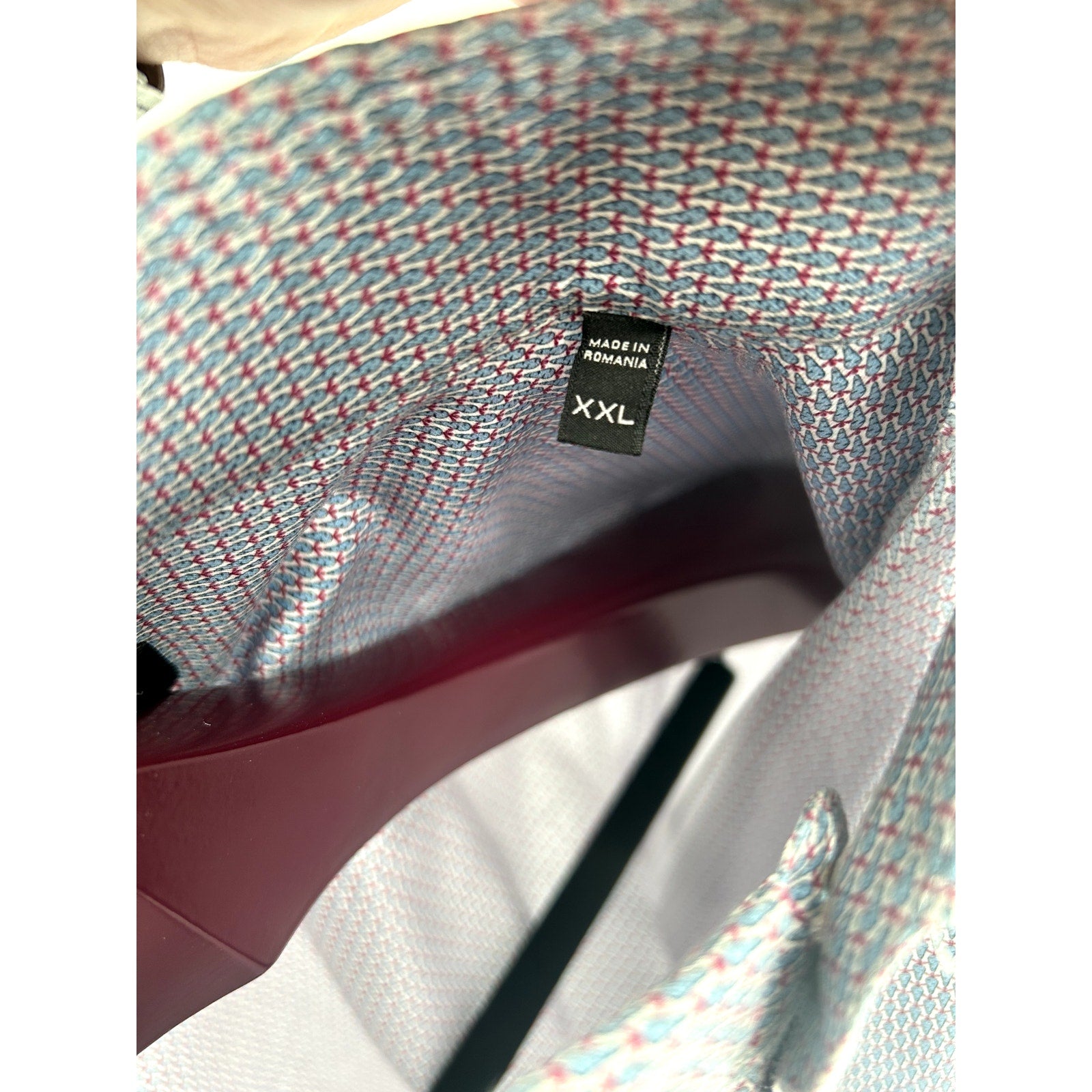 Zegna Blue-White-Red Patterned Dress Shirt - Size XXL