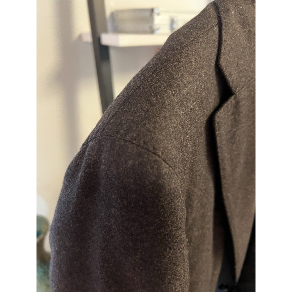 LBM 1911 Cocoa Wool Flannel Hybrid Sport Coat W/ Zip In Gilet - 54r