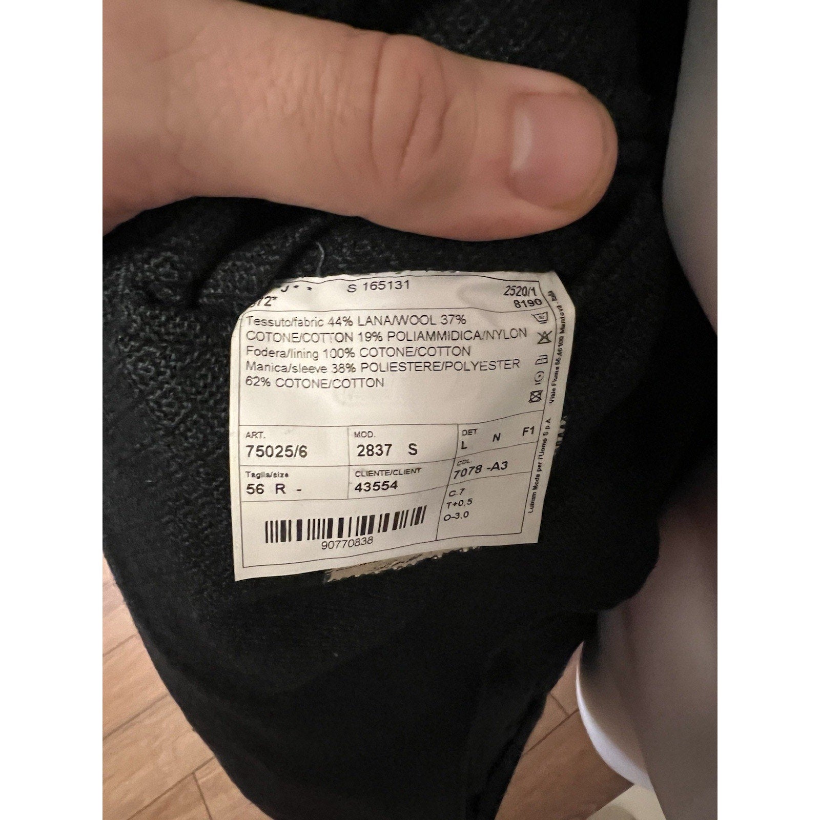 L.B.M. 1911 Forest Green / Black Wool-Cotton Diamond Weave Sport Coat – EU 56R