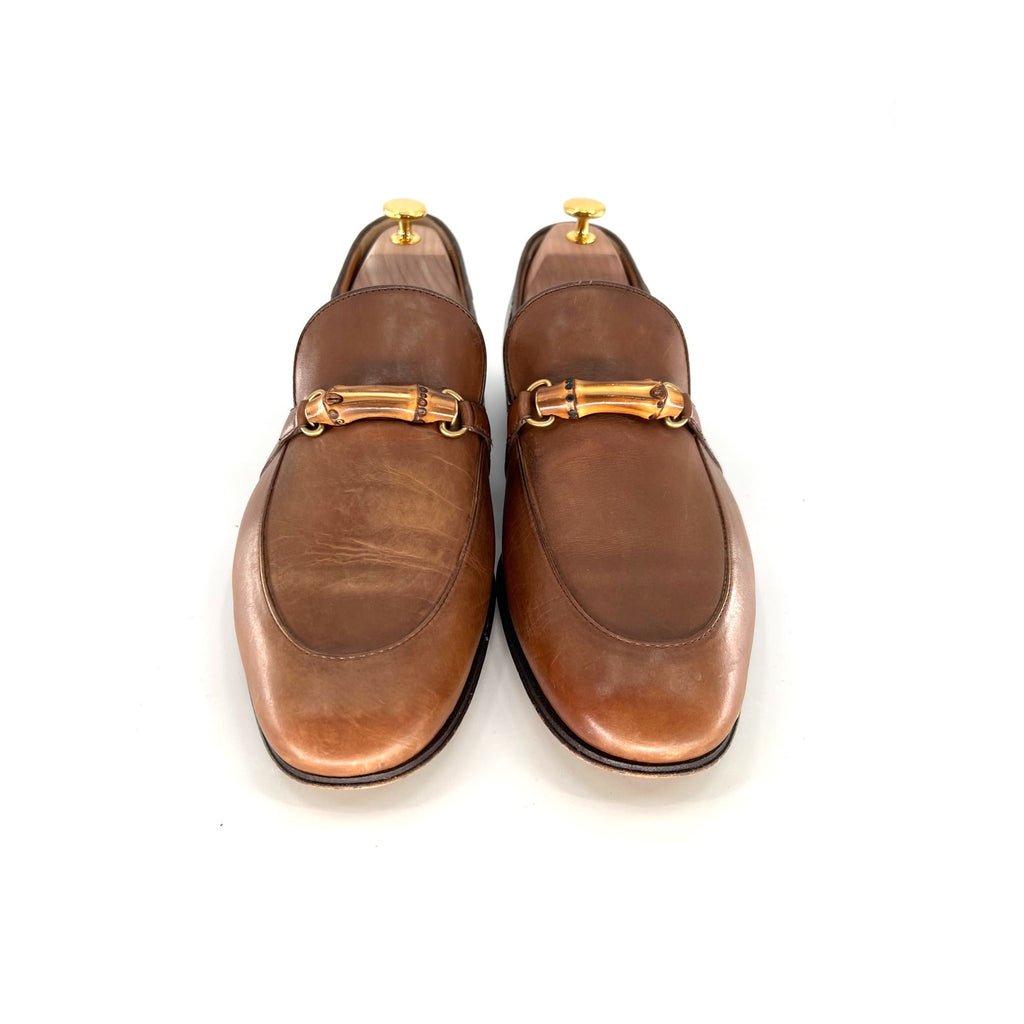 Gucci Betis Glamour Bamboo Bit Loafers in Saddle - Size 11.5