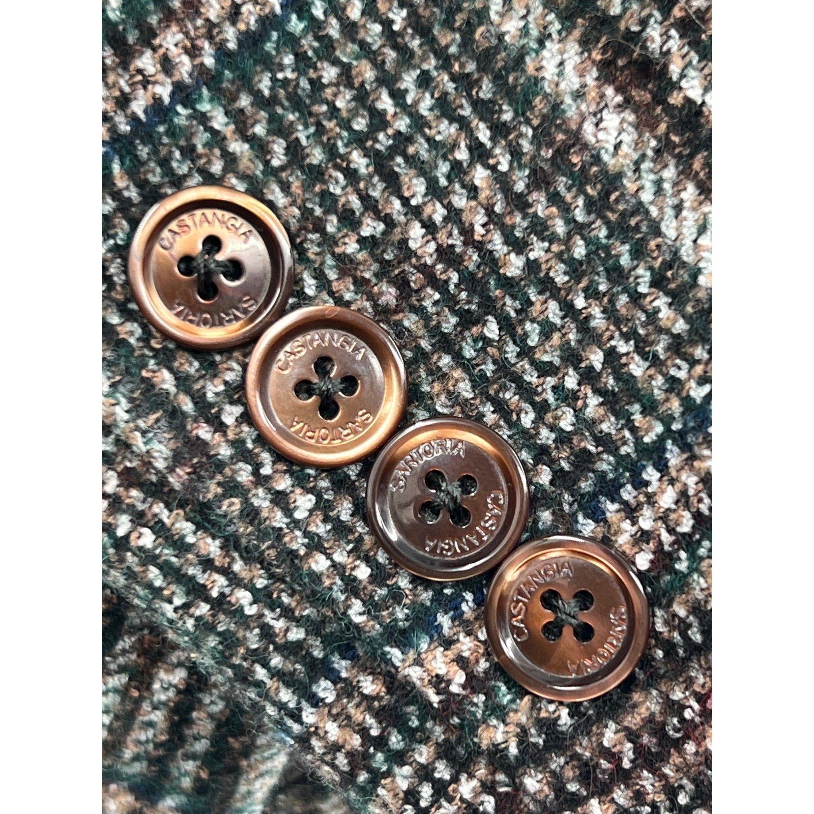 Sartoria Castangia Green/Brown Wool Check Sport Coat – 56 EU / 44 US