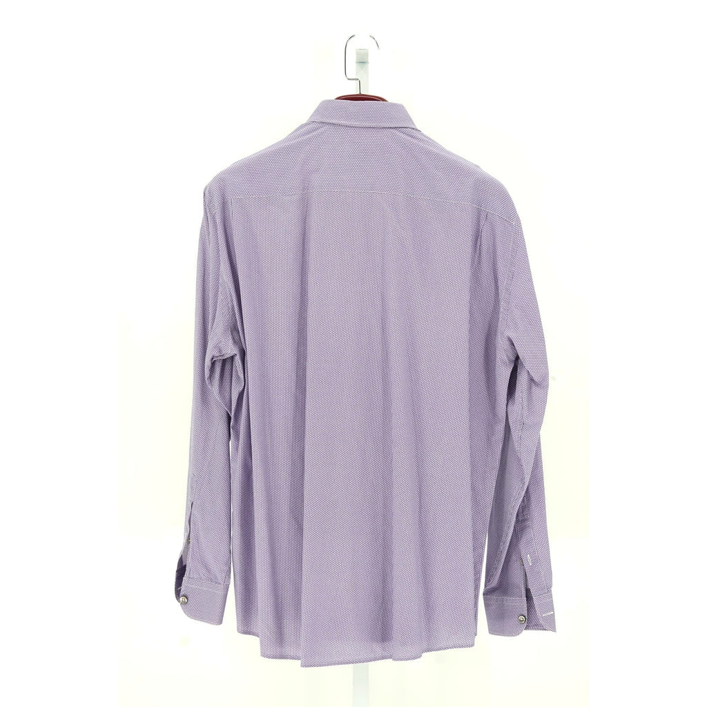 Zegna Purple Microprint Dress Shirt - Size XXL