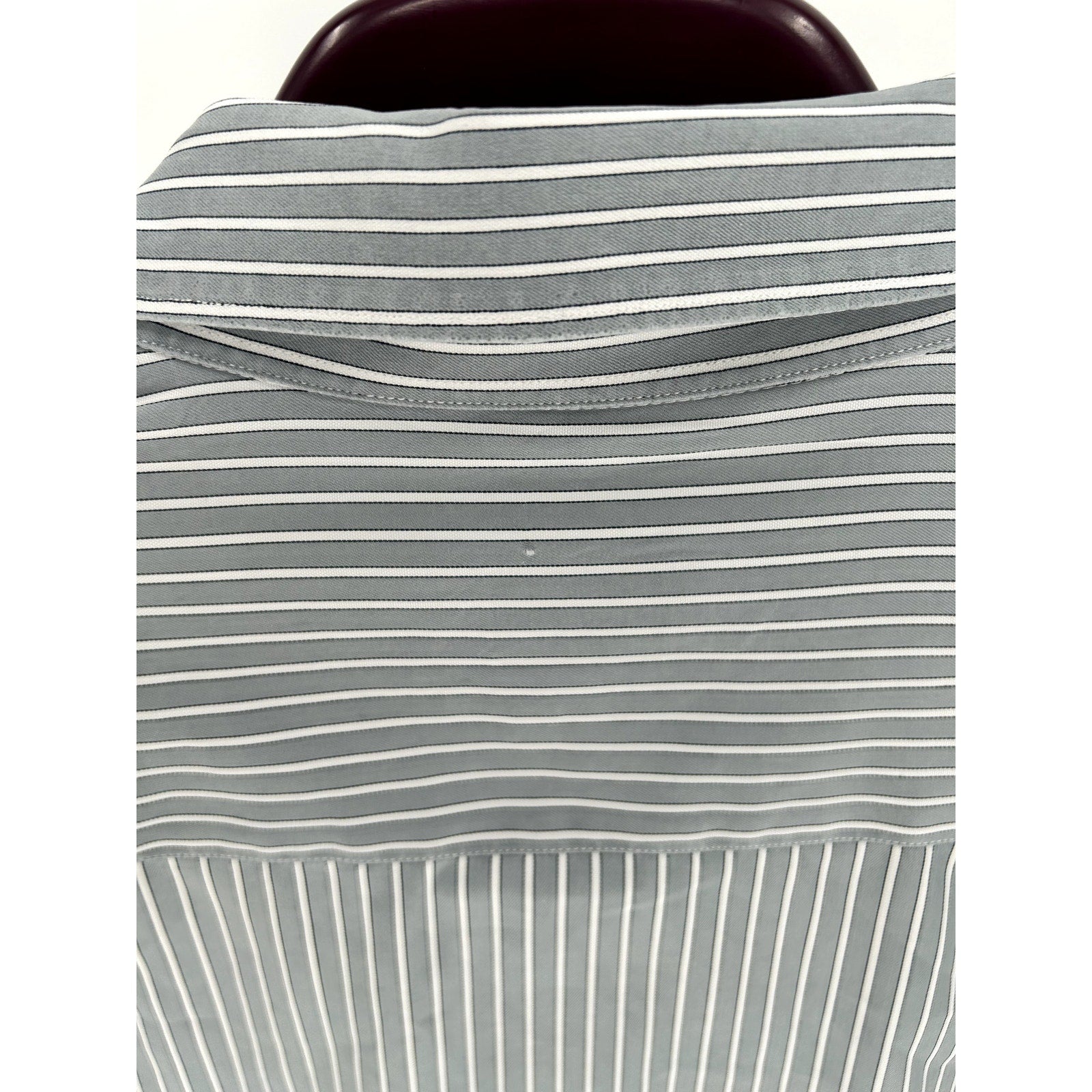 Zegna Grey-White Striped 100% Cotton Dress Shirt - Size XXL