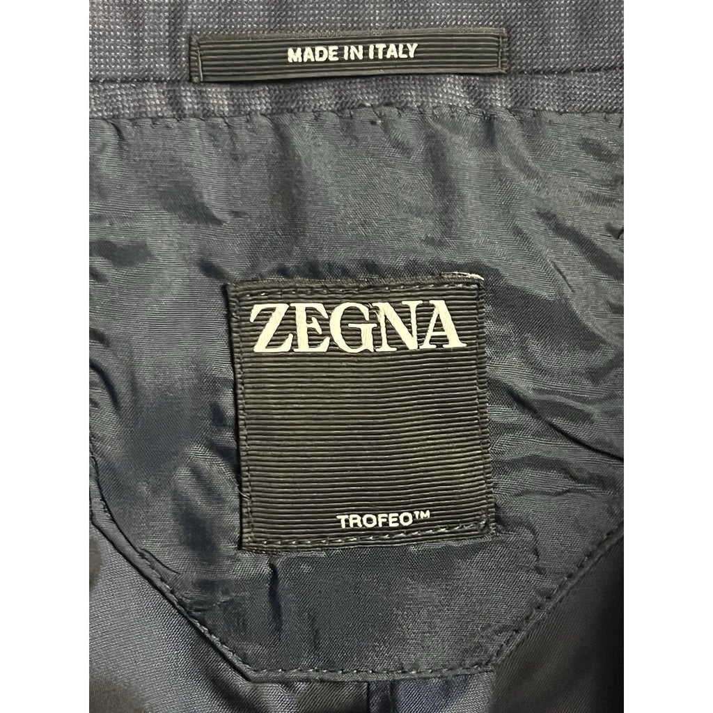 NEW Zegna Navy Trofeo Wool Suit – Size 56R
