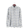 Zegna Blue-White-Light Brown Plaid Dress Shirt - Size XXL