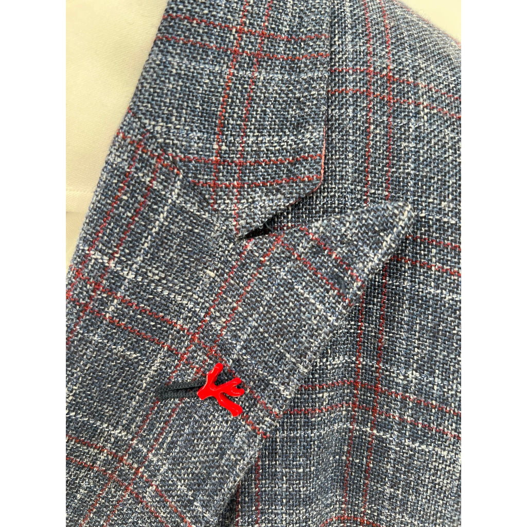 Isaia Napoli Dandy Attitude Double-Breasted Plaid Sport Coat – 56EU/44US