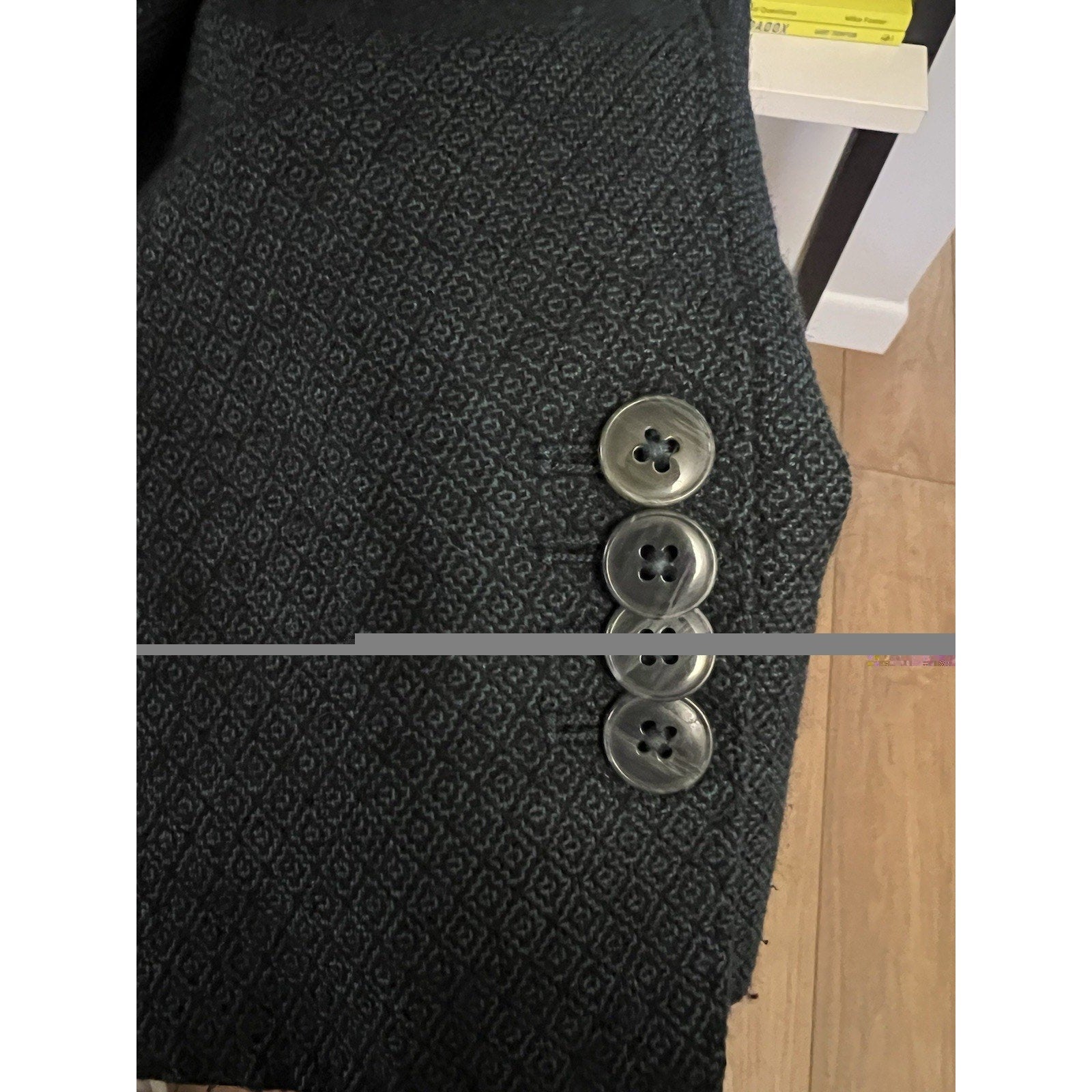 L.B.M. 1911 Forest Green / Black Wool-Cotton Diamond Weave Sport Coat – EU 56R